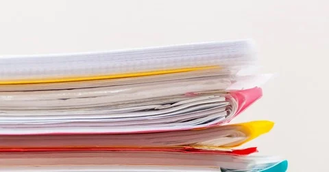 Stack of growing documents. Timelapse. 스톡 동영상 74409524