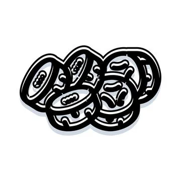 Stack of hand drums in modern black and white style Stock Illustration