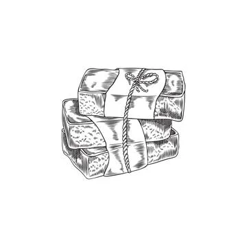 Stack of handmade soap. Illustrazione stock