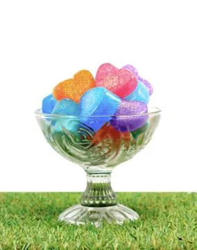 Stack of handmade soaps,hearts for valentine day Stock Photos