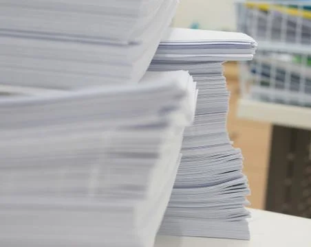 Stack of handouts Stock Photos