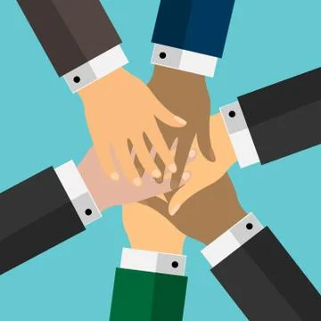 Stack of hands Stock Illustration