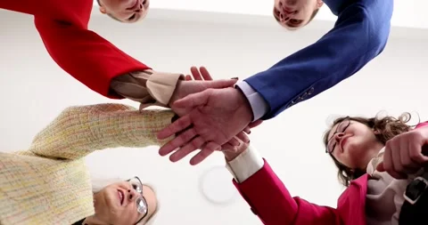 Stack hands the unity of business people, close-up Stock Footage 239243114