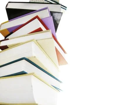 Stack of hardcover books isolated on white Stock Photos