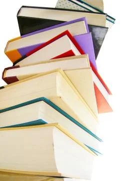 Stack of hardcover books isolated on white Stock Photos