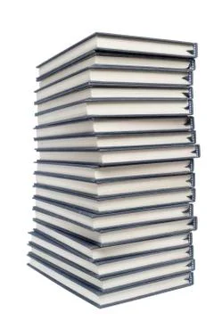 Stack of hardcover books isolated on white background Foto stock