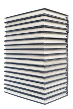 Stack of hardcover books isolated on white background Stock Photos
