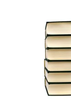 Stack of hardcover books isolated on white background Foto stock