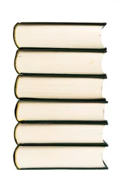 Stack of hardcover books isolated on white background Stock Photos