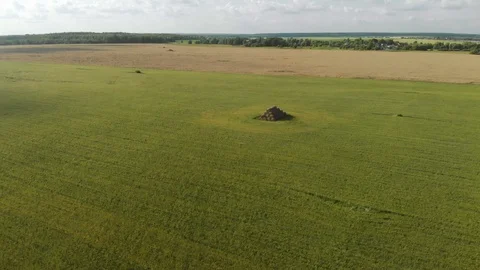 A stack of hay aerial footage 스톡 동영상 112875164