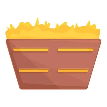 Stack hay bale icon cartoon vector. Farm haystack Stock Illustration