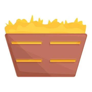 Stack hay bale icon cartoon . Farm haystack Illustrazione stock