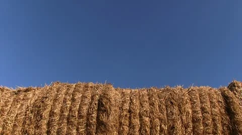 Stack of hay bales in a Shropshire field, England Stock-Footage 12234370