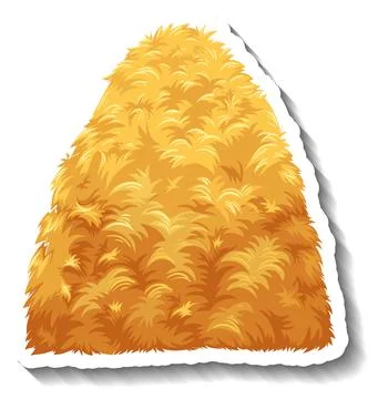 A stack of hay on white background Stock Illustration