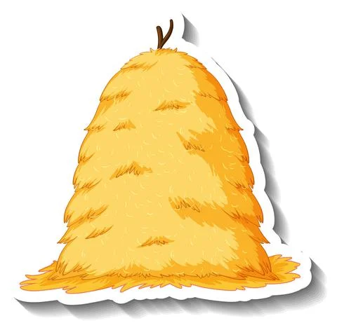 A stack of hay on white background イラスト素材