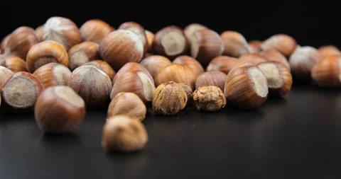 Stack of hazelnuts. Food background Stock Footage 111052278