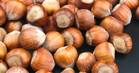 Stack of hazelnuts. Food background Stock Footage 111067852