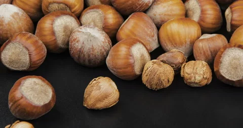Stack of hazelnuts. Food background Stock Footage 111068588