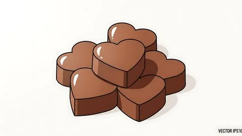 Stack of heart-shaped chocolates Illustrazione stock