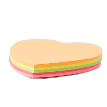Stack of heart shaped sticky notes isolated on a plain white background Stock Photos