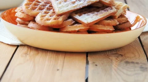 Stack of heart shaped waffles Stock-Footage 59174110
