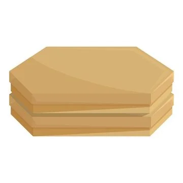 Stack of hexagonal wooden tiles for paving creating a pattern Stock Illustration
