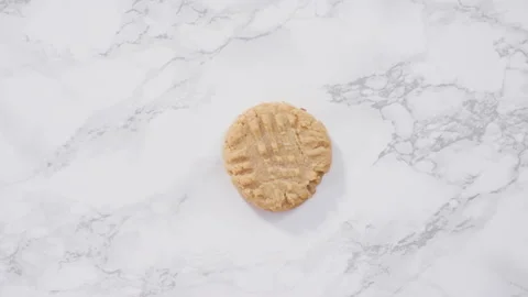 Stack of home made freshly baked peanut butter cookies. Stock Footage 132120317