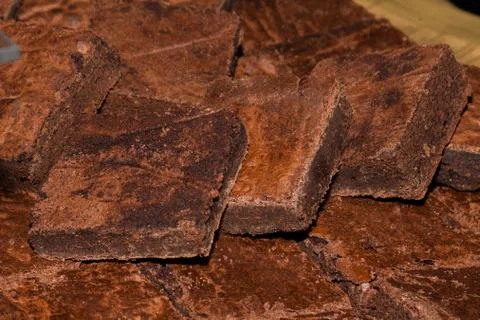 A stack of homemade caramel. Stock Photos