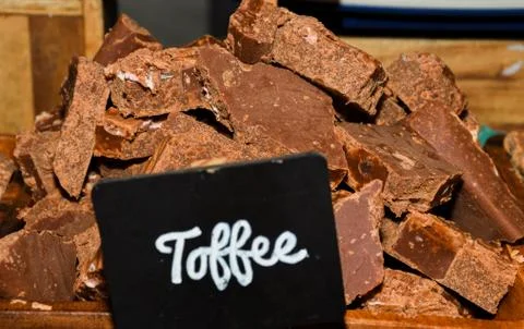 A stack of homemade caramel. Foto stock