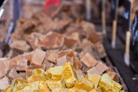A stack of homemade caramel. Stock Photos