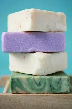 Stack of Homemade natural soap bar Foto stock
