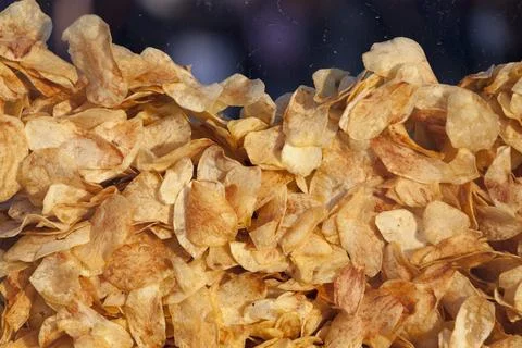 Stack of homemade potato chips Stock Photos
