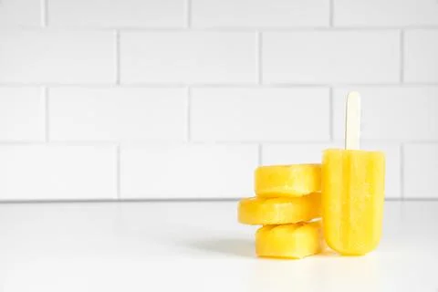 Stack of homemade watermelon popsicles. Stock Photos