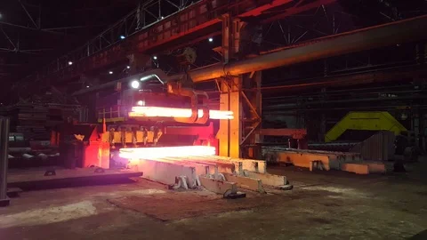 Stack of hot metal. Video stock 105038585