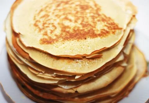 Stack of hot tasty pancakes Stock Photos