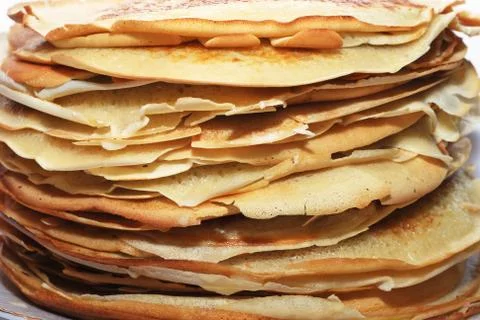 Stack of hot tasty pancakes Stock Photos