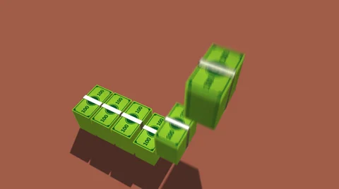 Stack Of Hundred Dollar Bill.  Finances banking wealth Stock Footage 40344393