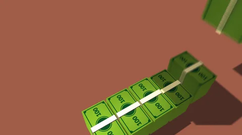 Stack Of Hundred Dollar Bill.  Finances banking wealth Stock Footage 40344399