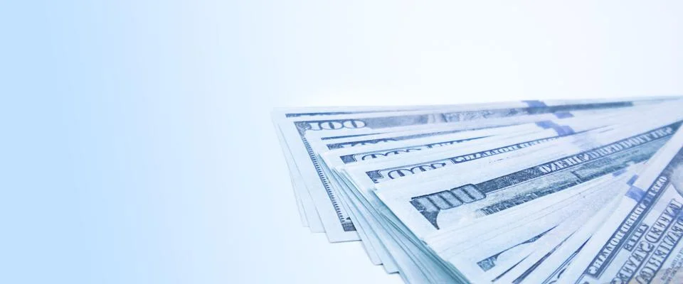 A stack of hundred dollar bills Stock Photos