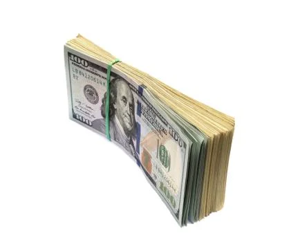 Stack of hundred dollars Stock-Fotos