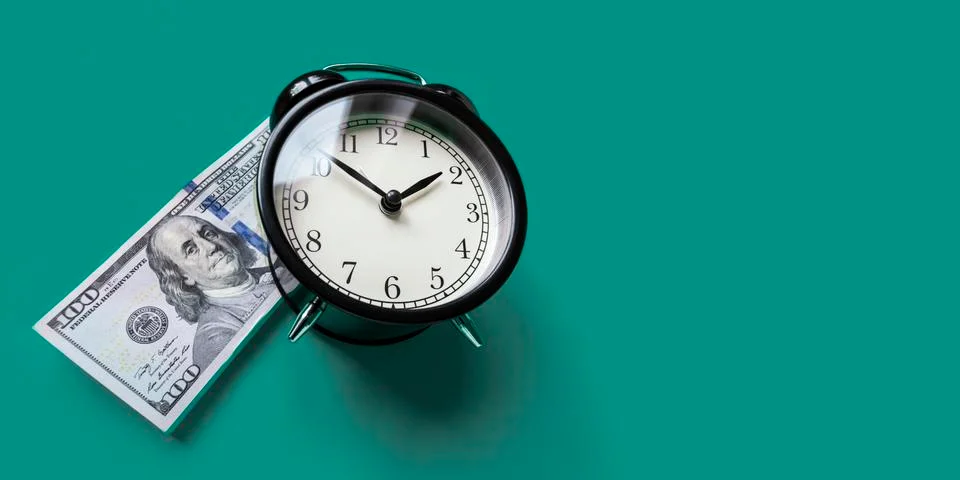 Stack of hundred dollars Stock Photos