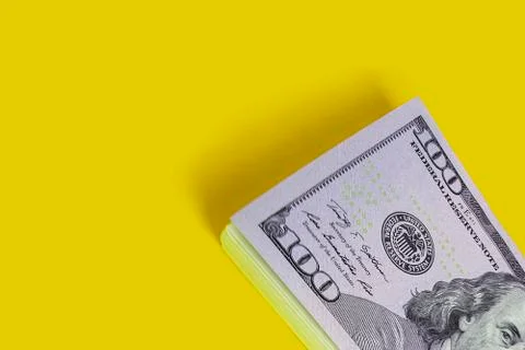 Stack of hundred dollars 库存照片