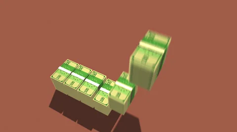 Stack Of Hundred Euro Bill.  Finances banking wealth Stock Footage 40344374