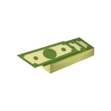 Stack of hundreds of dollars. American banknotes. Banking currency. Flat vector 스톡 일러스트