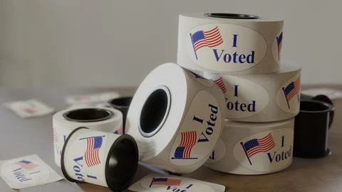 Stack Of "I Voted" Decals 스톡 사진