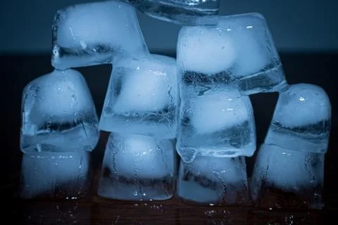 Stack of Ice Cubes Melting Stock Photos