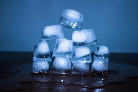 Stack of Ice Cubes Melting Stock Photos