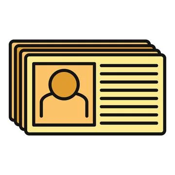 Stack of id cards showing identity documentation 库存插图
