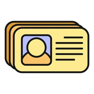 Stack of id cards showing profile icon Stock Illustration