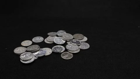 Stack of Indonesian coins isolated Stock Photos